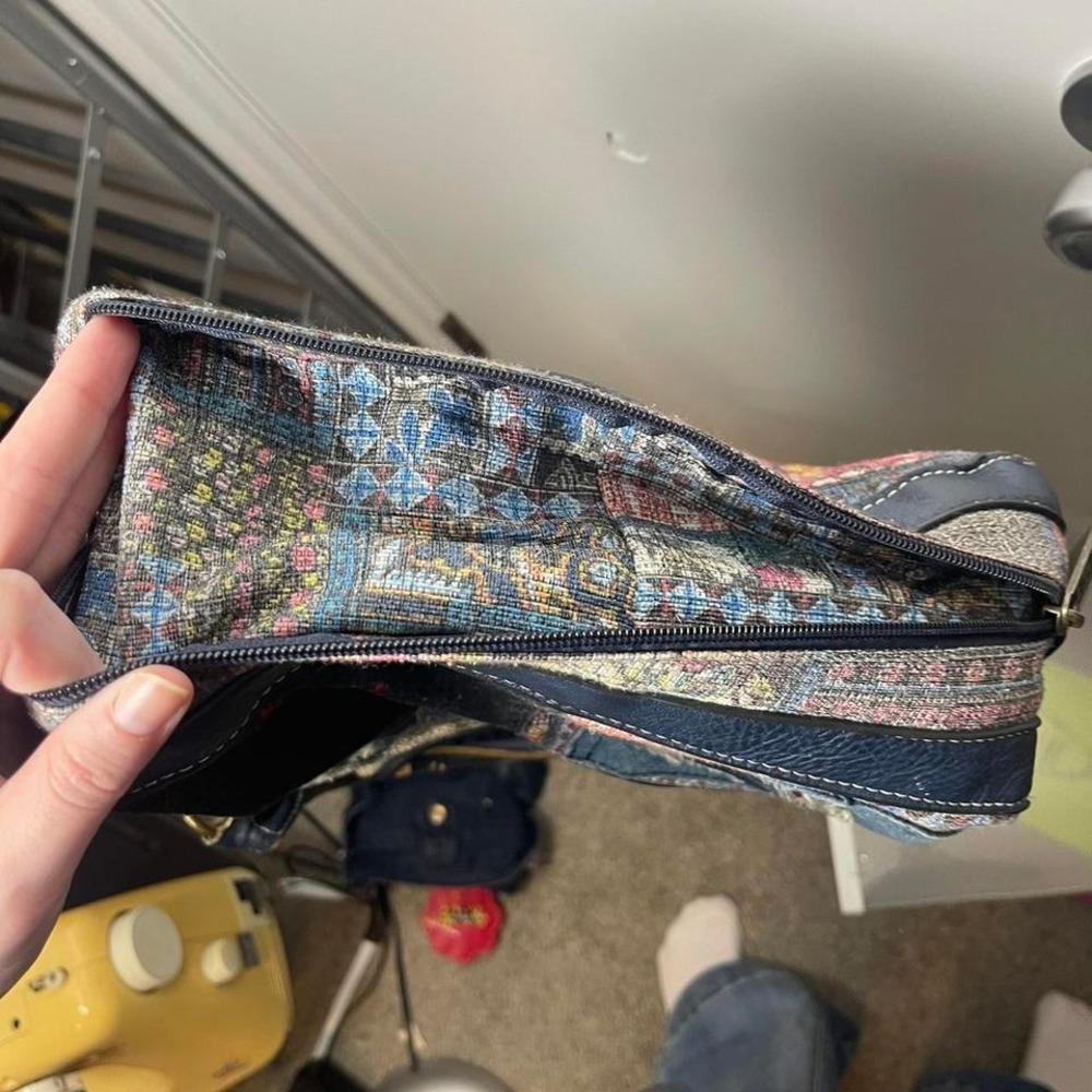 Unique whimsy patchwork shoulder bag with heart +… - image 7